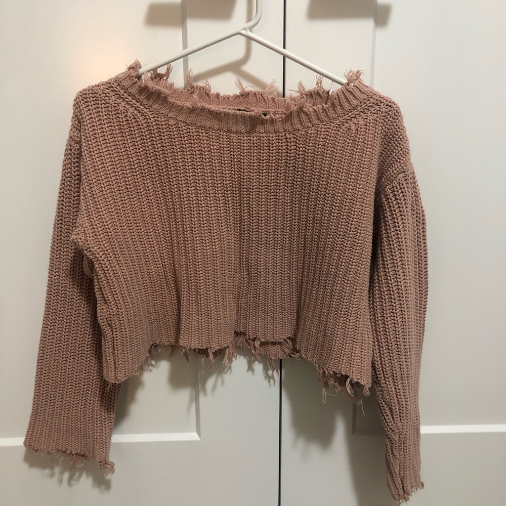 Pink crop sweater